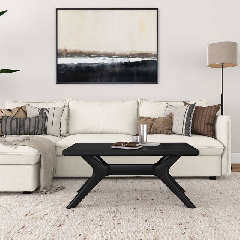 Plank and Beam Verso Rectangular Cross Leg Coffee Table - 40"