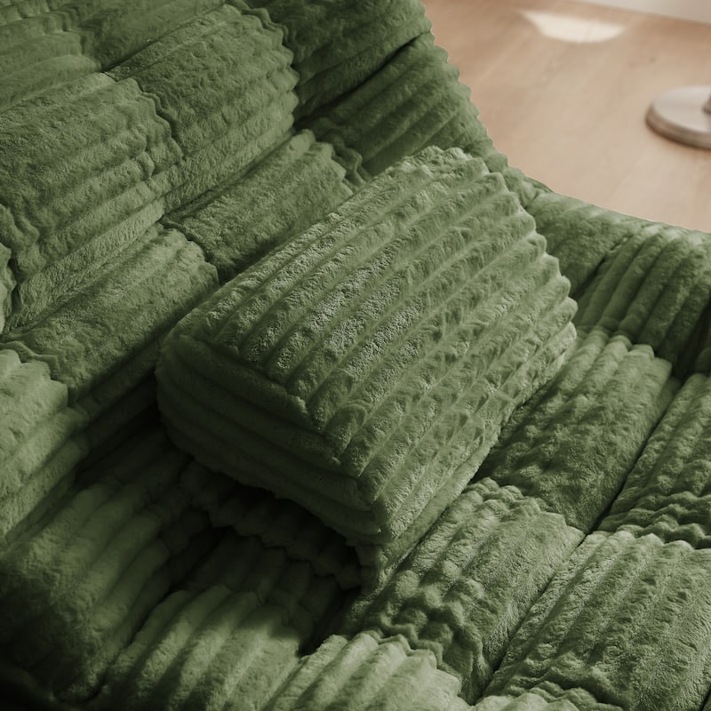 Oversize Swivel Chair Glider Chair with Switchable Head Pillow and Waist Pillow, Soft Plush Lounge Chair Accent Chair