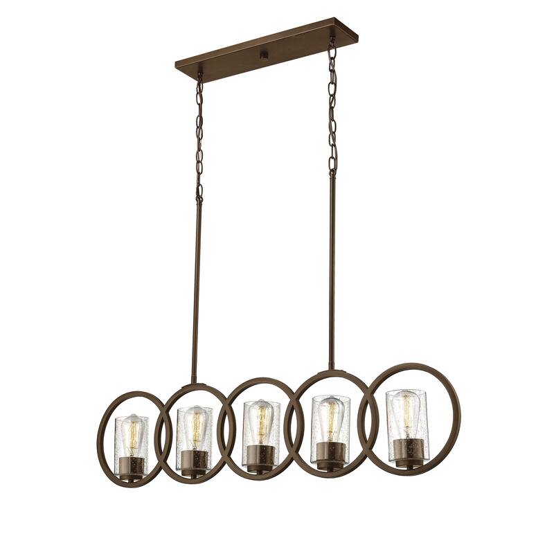 Delano Metal Island Light in Rubbed Bronze- 2 Lights - Rubbed Bronze