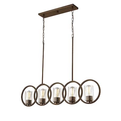 Delano Metal Island Light in Rubbed Bronze- 2 Lights