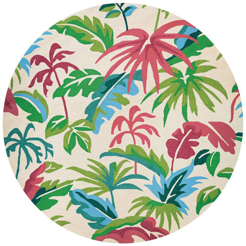 Miami Keyes Ivory- Pink Indoor/ Outdoor Area Rug
