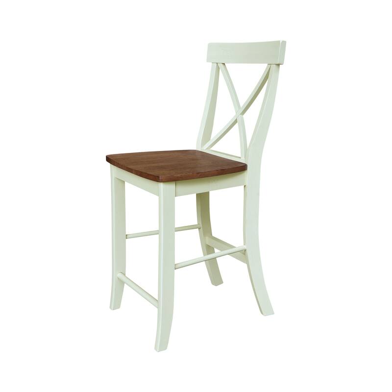 International Concepts Solid Wood X-Back Stool