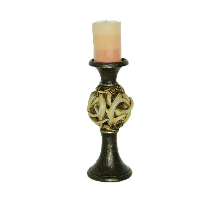 HiEnd Accents Antler Ball Pilar Candle Holder
