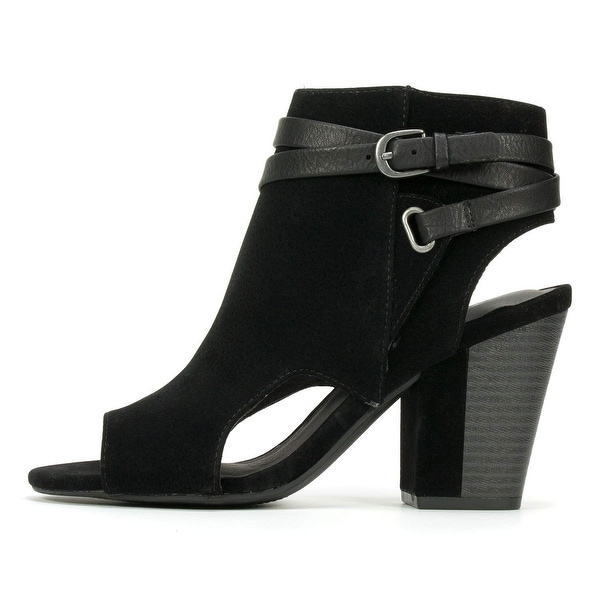 white mountain peep toe booties