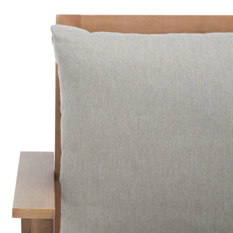 SAFAVIEH Couture Macy Wood Patio Chair - 36 In W x 42.5 In D x 30 In H - 36W x 43D x 30H