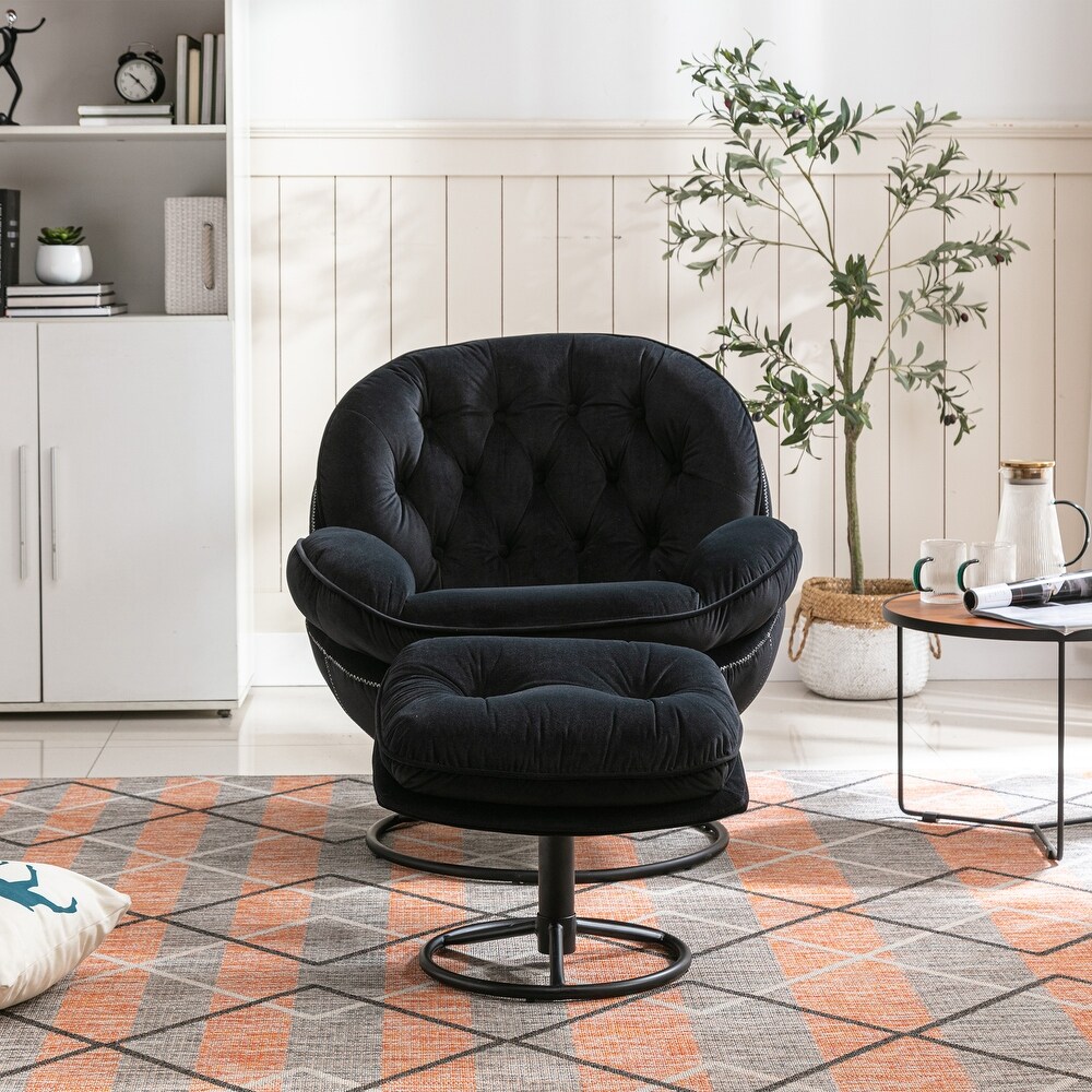 Black swivel armchair best sale