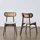 preview thumbnail 6 of 17, Spruce & Spring Modern Upholstered Dining Chair with Handwoven Rattan Back
