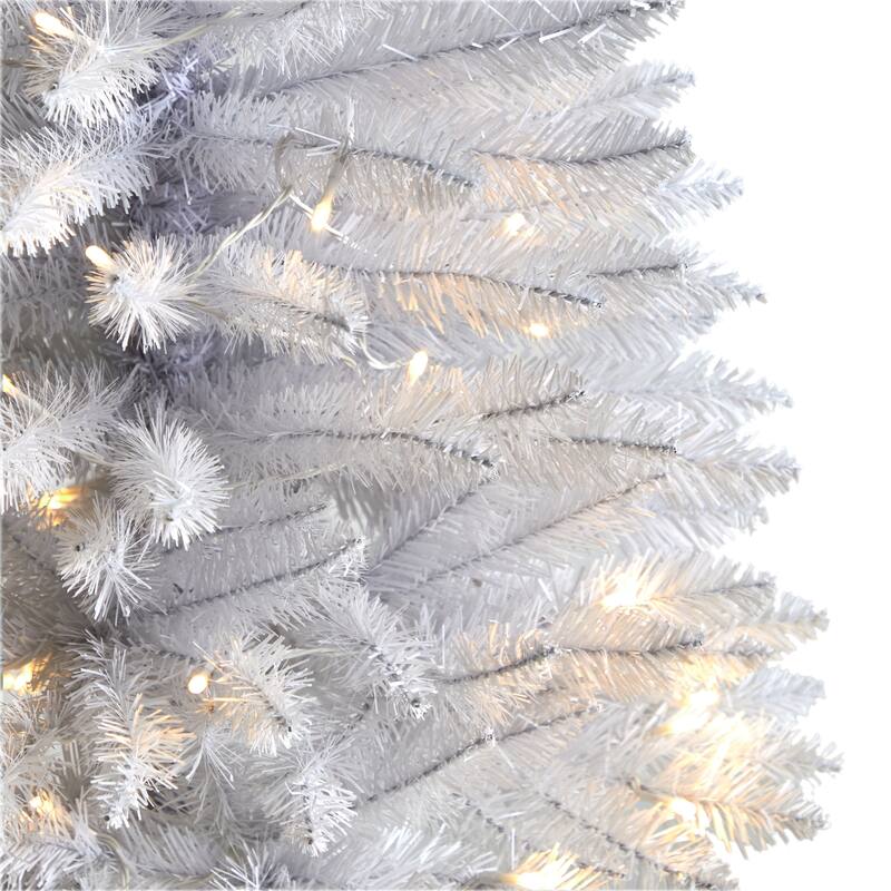 Pre-Lit Pine Artificial Christmas Tree - 3'- Warm White LED Lights - 3 Foot