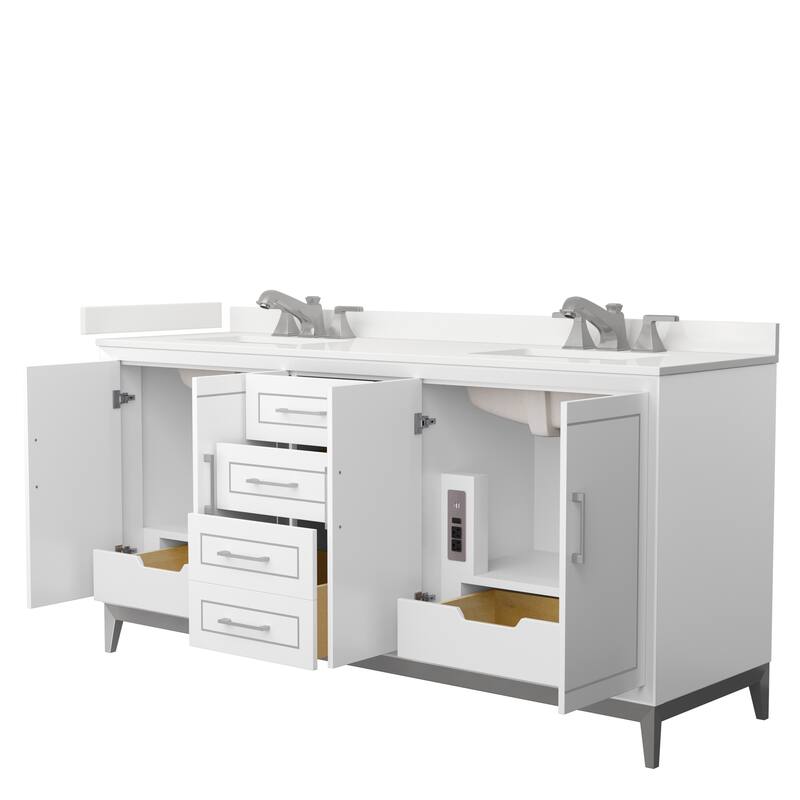Marlena 72-inch Double Vanity, Quartz Top