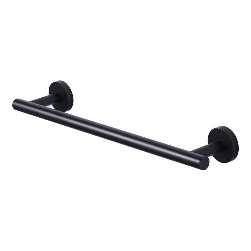 WOWOW Mutiple Length Wall Mounted Stainless Steel Towel Bar - 16 in. - Matte Black