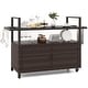 preview thumbnail 16 of 18, Costway Outdoor Bar Cart with Tempered Glass Top Storage Cabinet & 8 - See Details