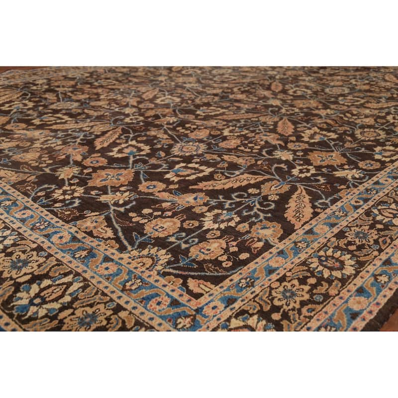 All-Over Brown Mood Persian Vintage Area Rug Handmade Wool Carpet - 8'5"x 12'0"