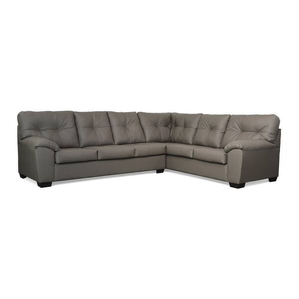 Minervo LShaped Plush Fabric Sectional Sofa, Gray Bed Bath & Beyond