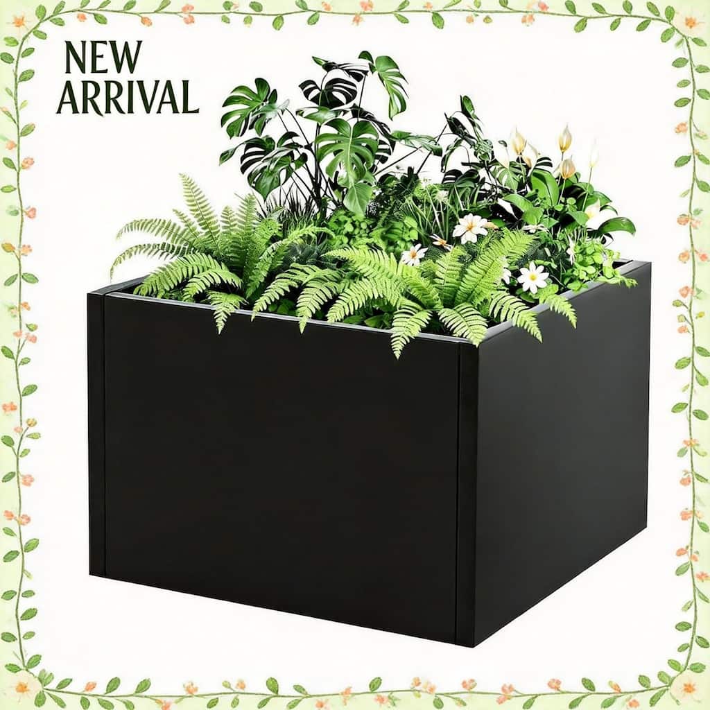 178cm x 52cm x 30cm Extra Long Heavy Duty Steel Raised Garden Bed Planter Box with Bottom - With bottom