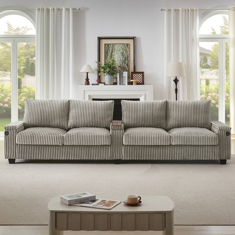4-seater Corduroy Sofa Couch