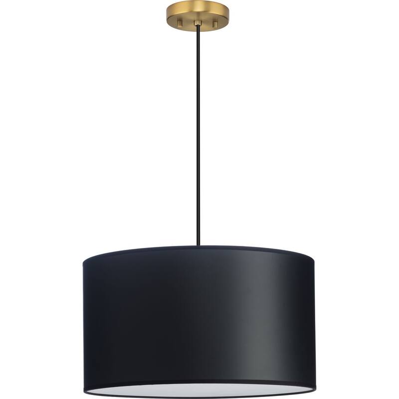 Markor Collection Three-Light Black Parchment Shade Transitional Pendant - 18.12 in x 18.12 in x 10 in