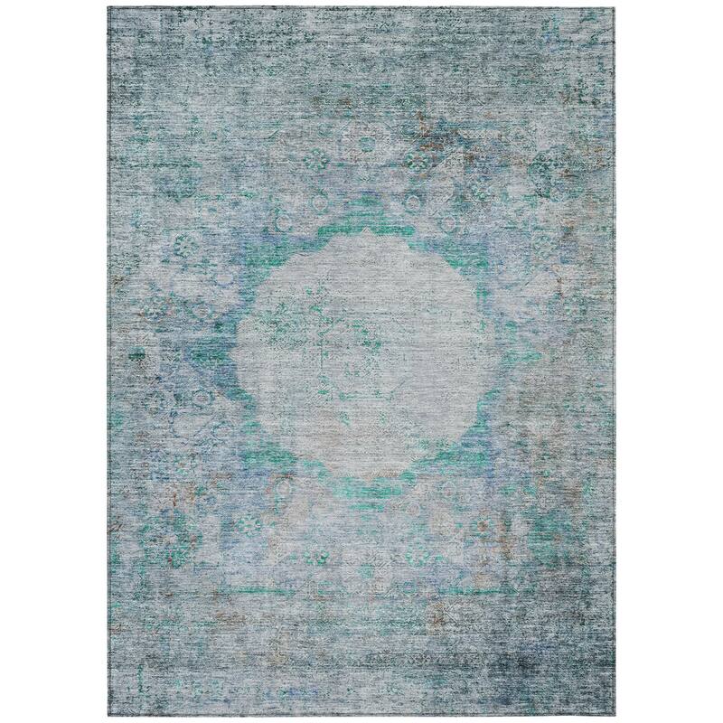 HomeRoots Oriental Traditional Rectangle Outdoor Rug