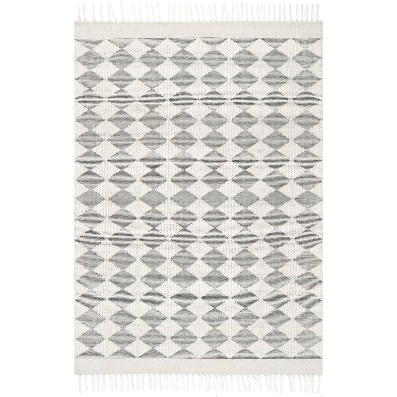 Fractal Diamond Wool Area Rug