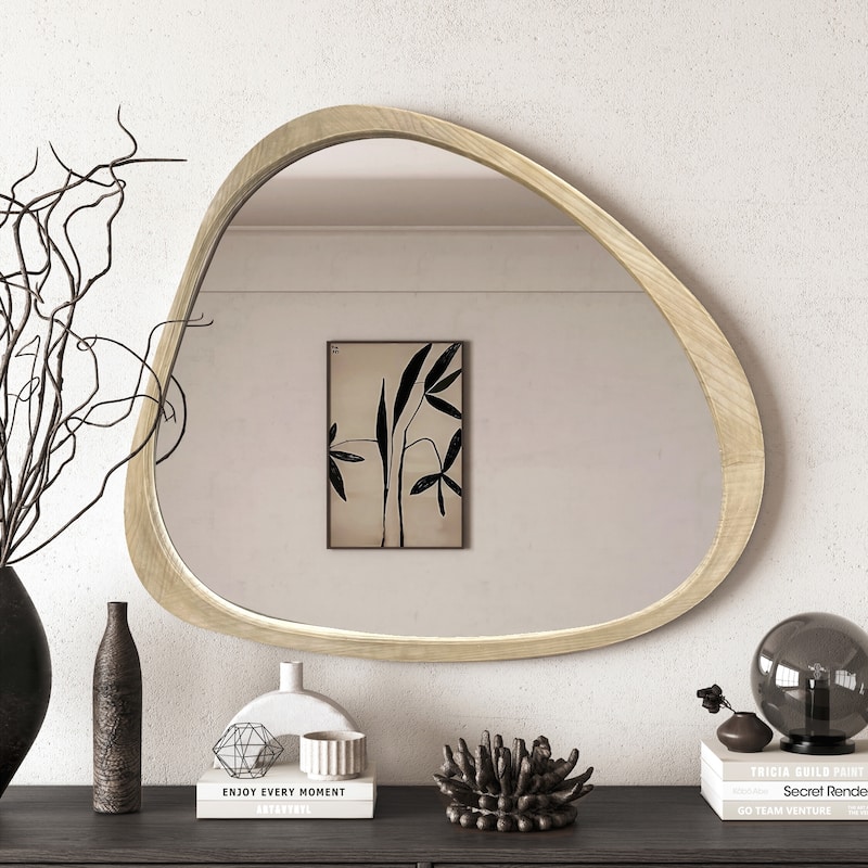 Solid Wood Mirror Asymmetrical Wall Mirror