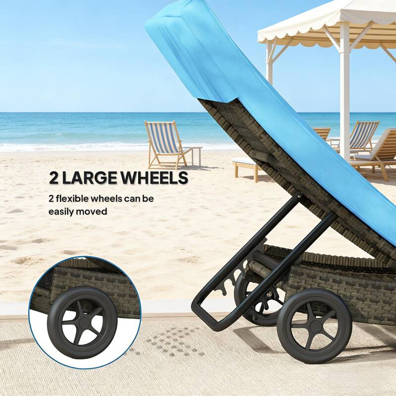 GDFStudio - Henriksen Outdoor Wicker Chaise Lounge with Adjustable Reclining Comfort Design - Chaise Lounge