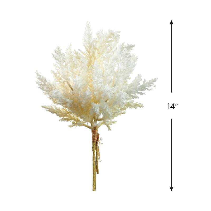 Artificial Pampas Floral Craft Grass Bundle - 14" - Cream