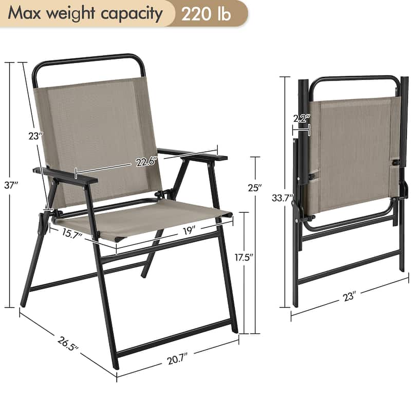 Yaheetech 2pcs Folding Dining Chairs All-weather Folding Lawn Chairs