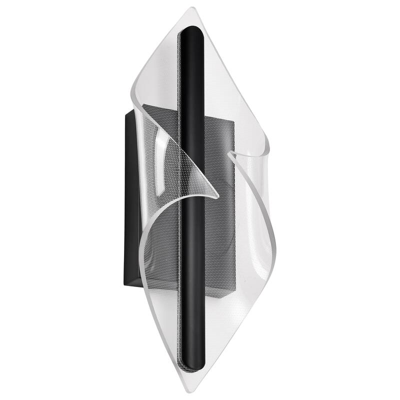 Geneva 18 Inch LED Small Wall Sconce Matte Black Silk Screened Acrylic Lens
