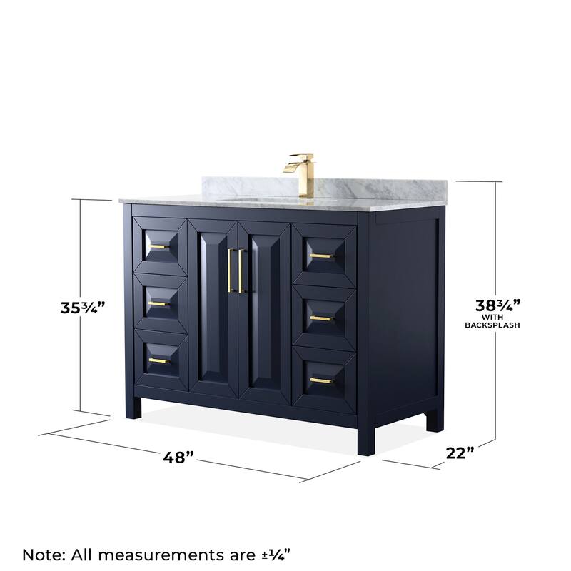Wyndham Collection Daria 48" Free Standing Single Vanity Set with MDF