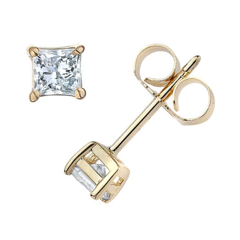 7/8ct Diamond Studs Yellow Gold