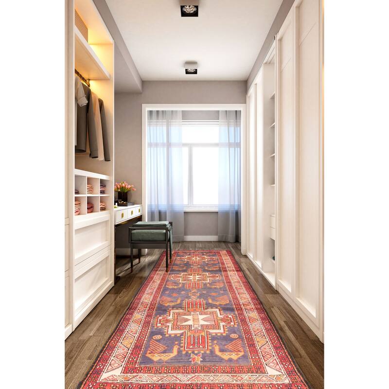 ECARPETGALLERY Hand-knotted Konya Anatolian Navy Wool Rug - 3'7 x 10'4