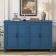 preview thumbnail 5 of 35, 4 Door Storage Sideboard with Adjustable Shelves Pinewood Legs and Retro Metal Handles for Living Room Entryway