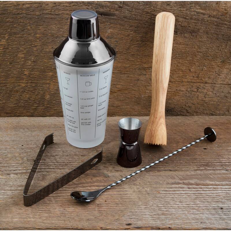 5Piece Black Mixology Shaker Tool Set Bed Bath & Beyond 39678763