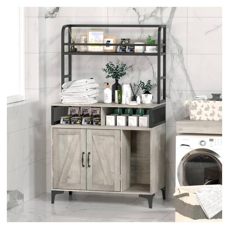 Cat Litter Box Enclosure with Shelf and Door