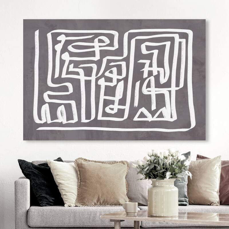 Wynwood Studio Abstract Simba Grey Gray and Modern & Contemporary Wall Art Canvas Print - 30 x 45