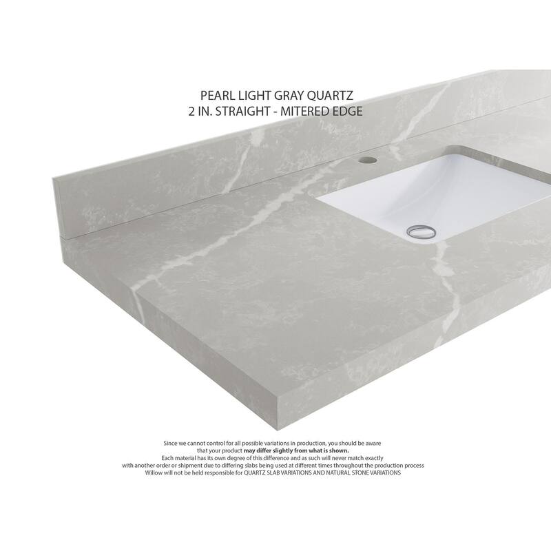 Willow Collections 36 x 22 Alys Solid Teak Center Sink Right Bathroom Vanity with Countertop
