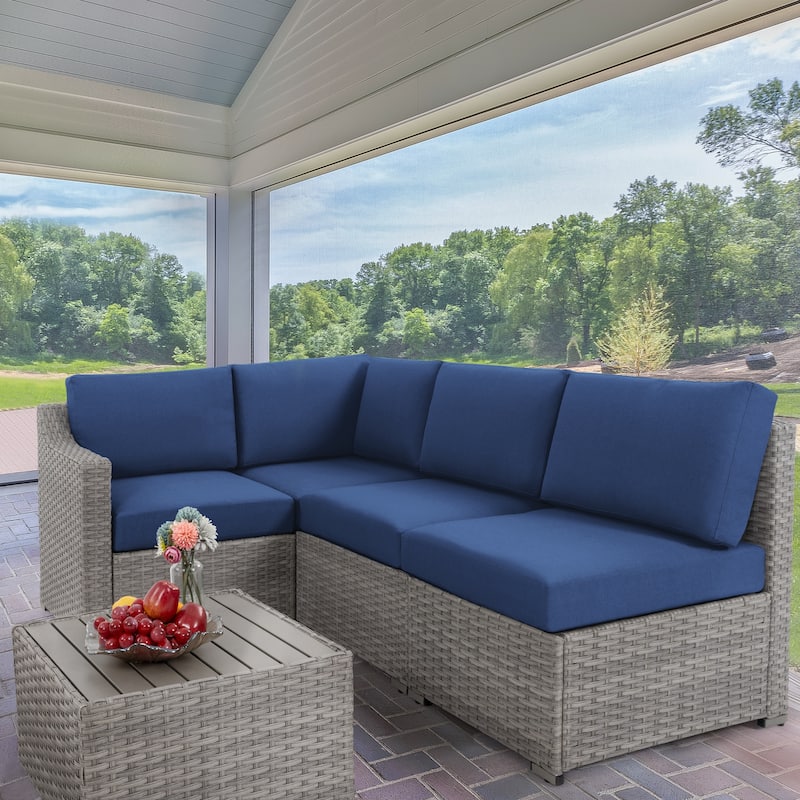 5 Piece Patio Sectional Conversation Set