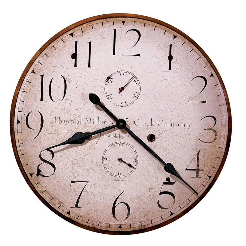 Distressed Vintage Style Round Wall Clock by Howard Miller