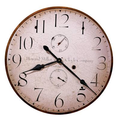 Distressed Vintage Style Round Wall Clock by Howard Miller