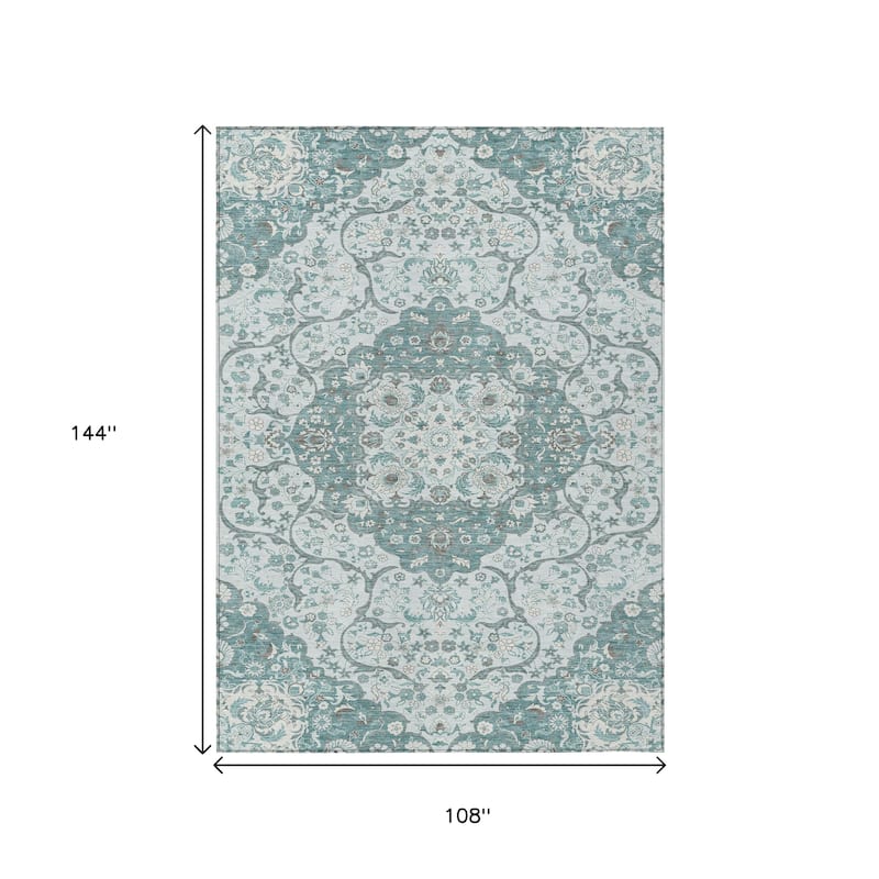 HomeRoots Medallion Traditional Rectangle Outdoor Rug