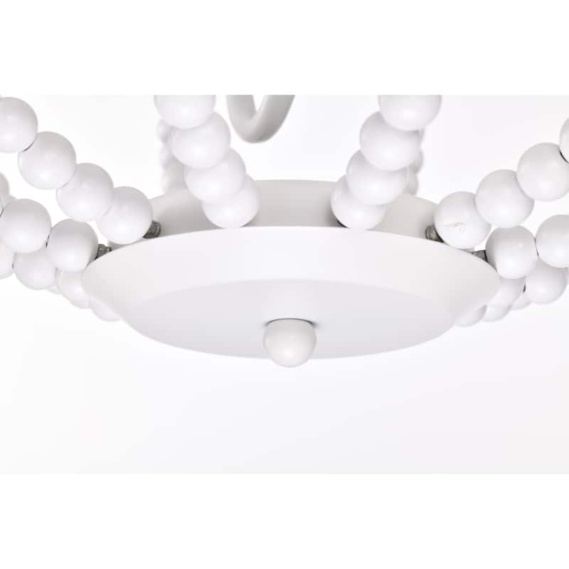 Arni 16 Inch Pure White Beads Bohemian Pendant 3-Light