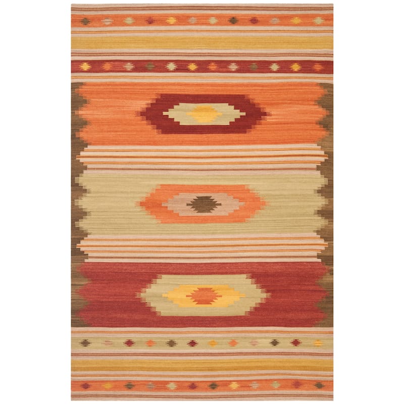 SAFAVIEH Handmade Kilim Nallely Imkea Casual Tribal Wool Rug - 11' x 15' - Brown/Multi