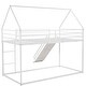 preview thumbnail 27 of 26, Twin over Twin House Bunk Bed with Ladder and Slide House Shaped Bunk Bed Frame with Lenght Guardrail, No Box Spring Needed