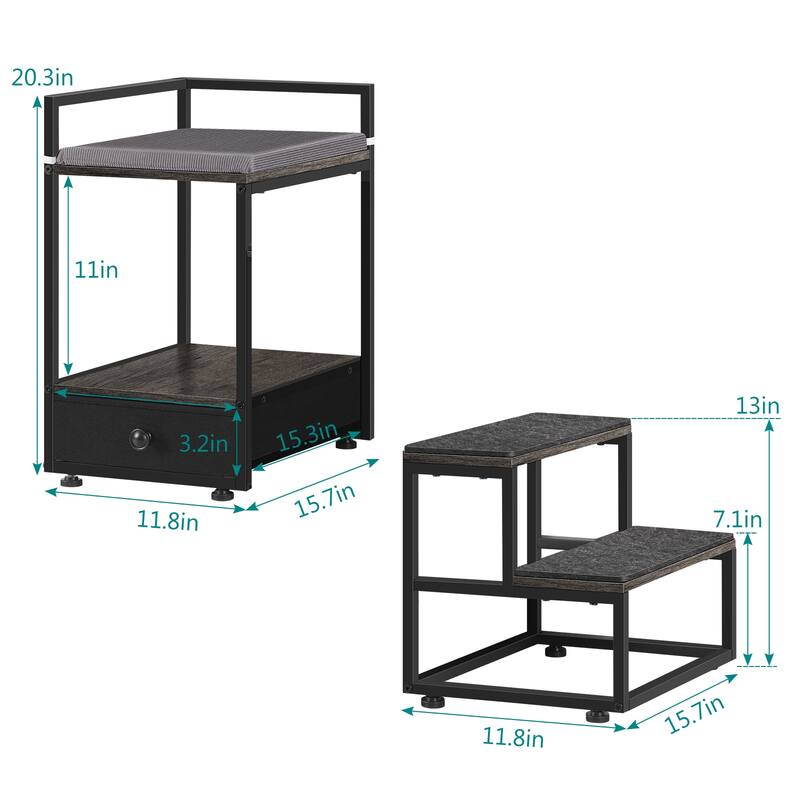 Pet Window Perch with Stairs Dog Bunk Bed for Small Dogs