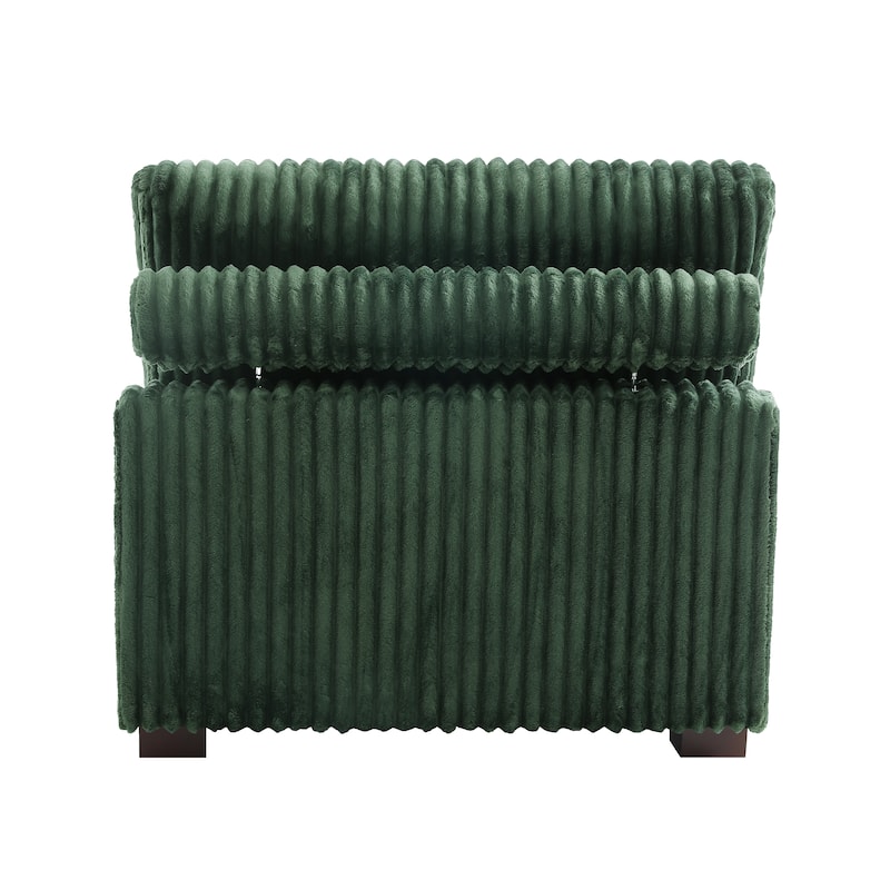 35.7" W Plush Corduroy Upholstered Armless Modular Sofa Chair