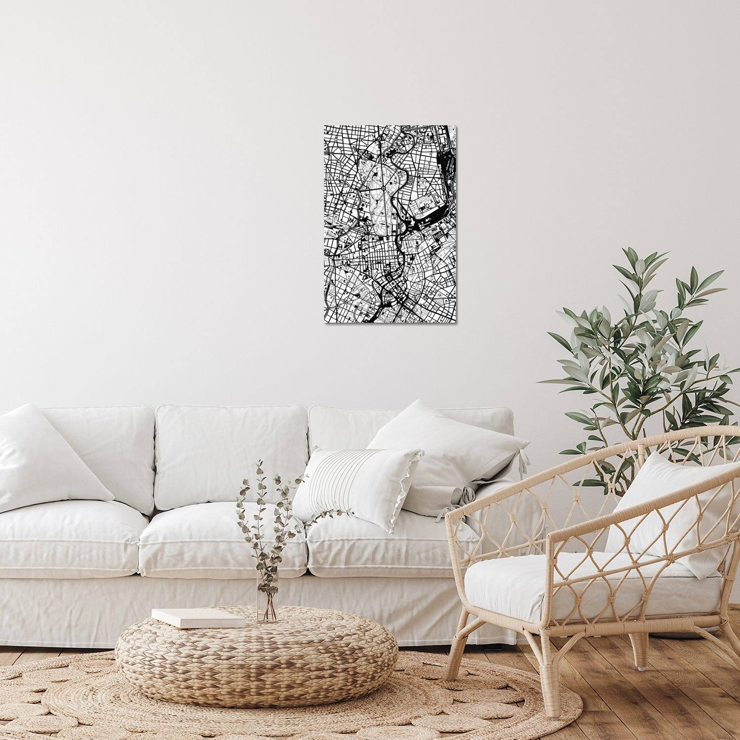 Berlin Black And White Print On Acrylic Glass by Planos Urbanos - Bed ...