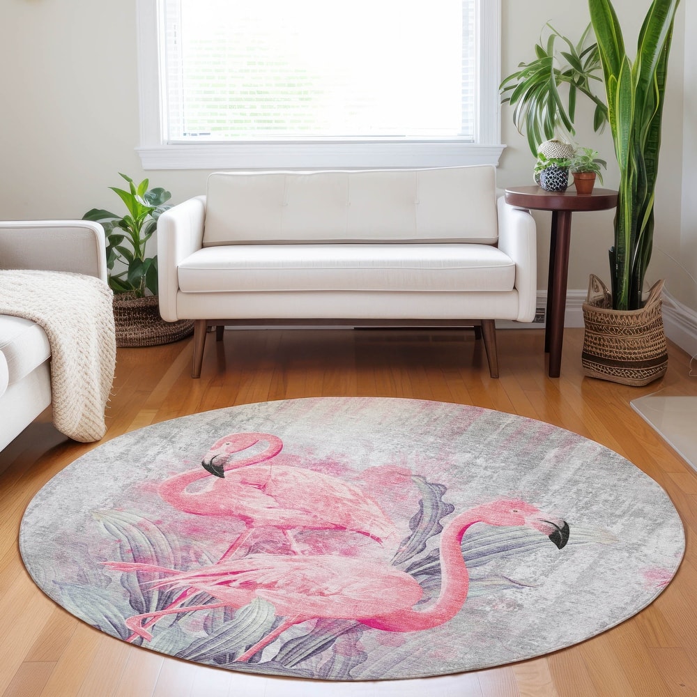 Premium Washable Super Soft Coastal Flamingo Mayfield Rug