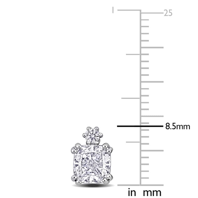 Miadora 2 1/10ct TDW Cushion-Cut and Round-Cut Diamond Stud Earrings 14k White Gold