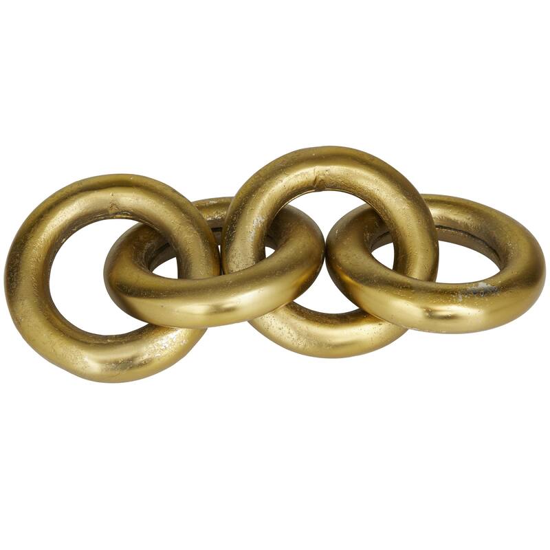 Aluminum Metal Chain Decorative Sculpture - Silver, Gold, Black- Roche River Decor