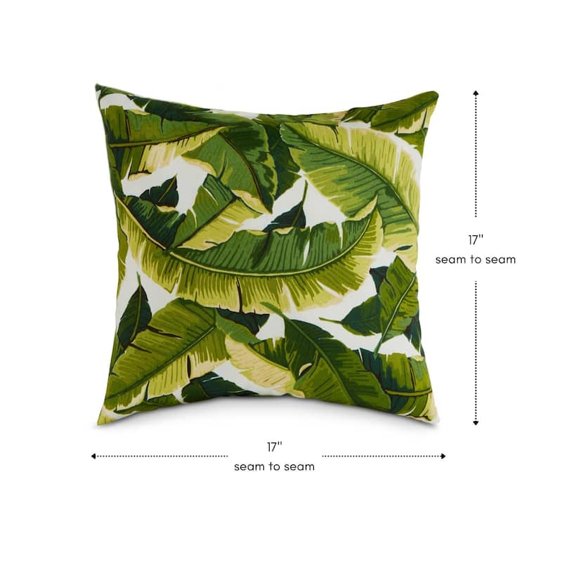 2-piece Palm Leaves 17-inch Square Outdoor Accent Pillow Set by Greendale Home Fashions