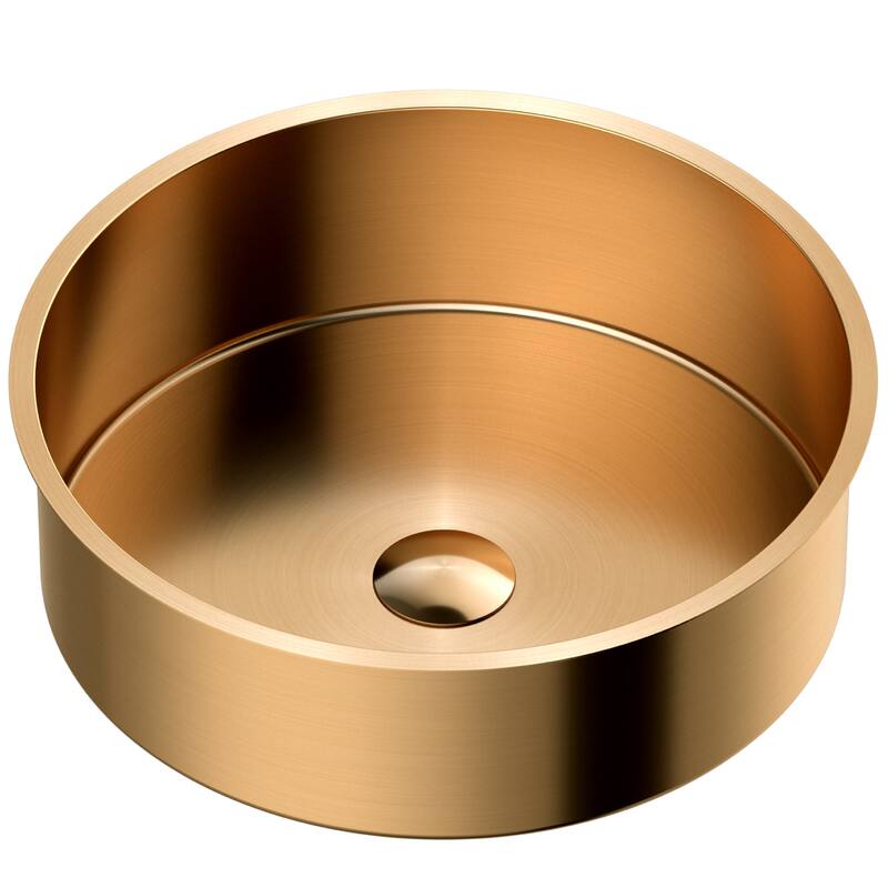 Karran USA CCU100 Cinox 15-3/4" Circular Stainless Steel Undermount - Brushed Copper